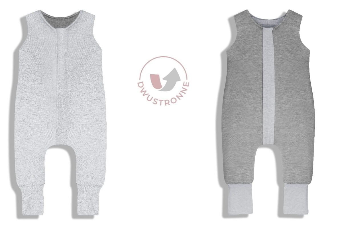 Reversible Sleeping Bag with Legs (6-12 months) Melange_Grey – Image 11