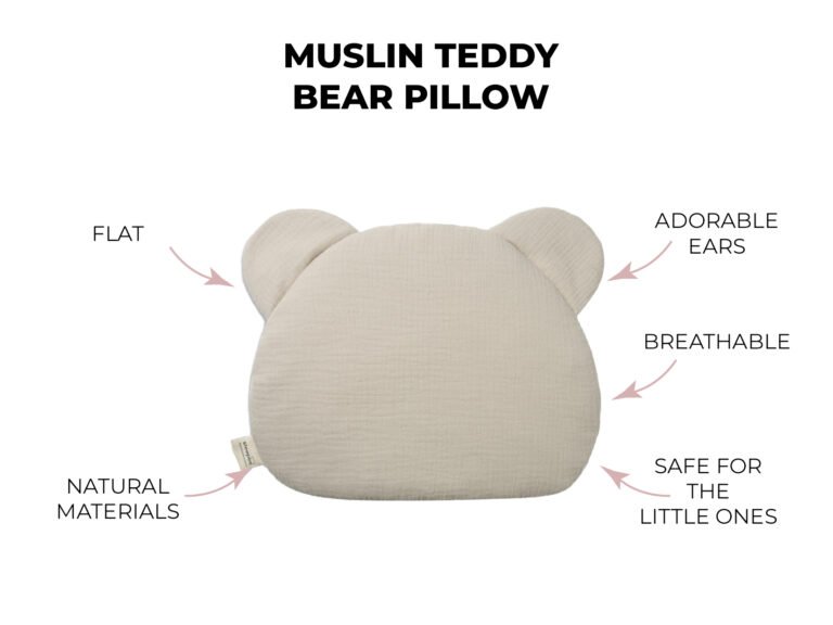 muslin teddy bear pillow