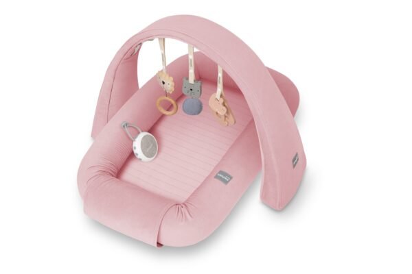 Modulares Babynest mit Geräuschen und Spielzeug 4 in 1 Rosa