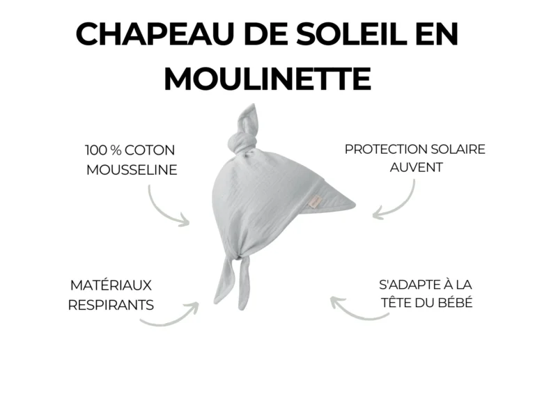 Chapeau de soleil en mousseline