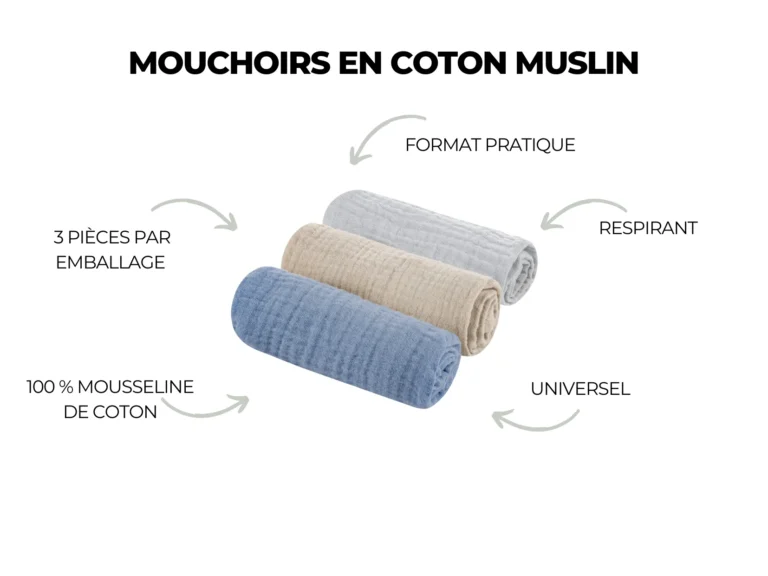 Mousseline de coton 3-pack