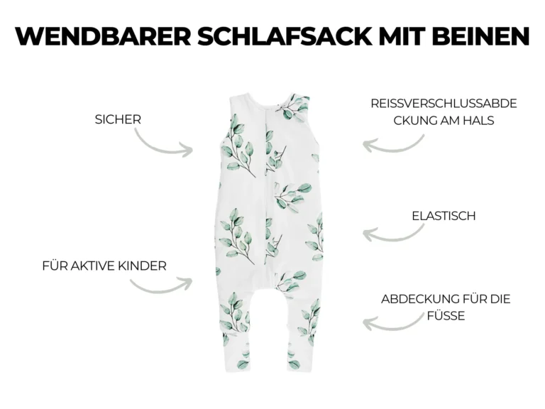 Reversibler Schlafsack mit Beinen